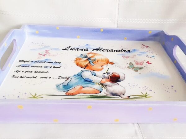 Tavita/set de mot fetita cu catelusul