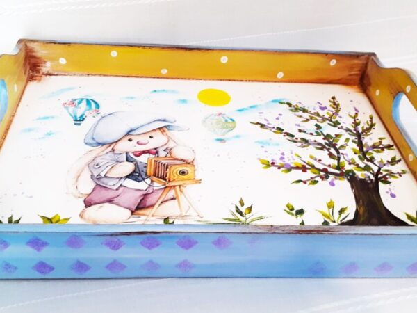 Tavita/set de mot vintage, iepurasul fotograf