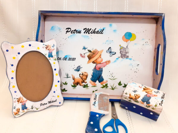 Tavita/set de mot vintage baietelul dupa fluturi