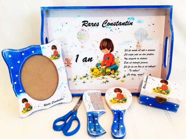 Tavita/set de mot vintage baietel cu escavator