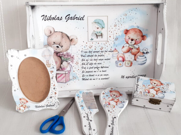 Tavita/set de mot baietel cu ursuleti