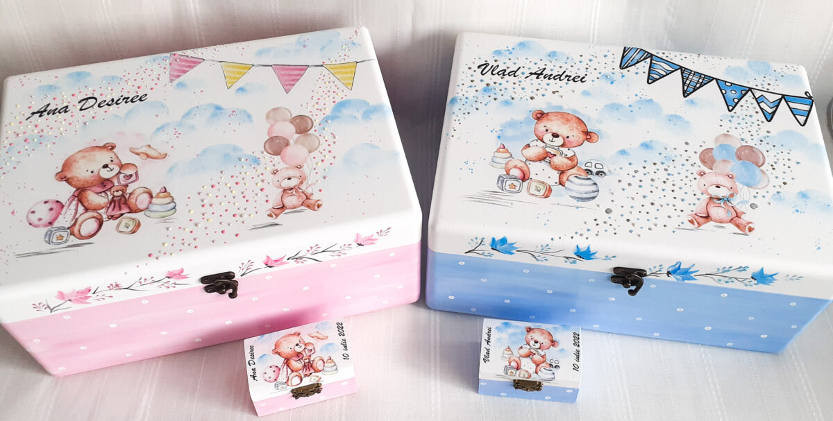 Cutie de trusou pentru botez sau mot cu ursuleti - imagine 4