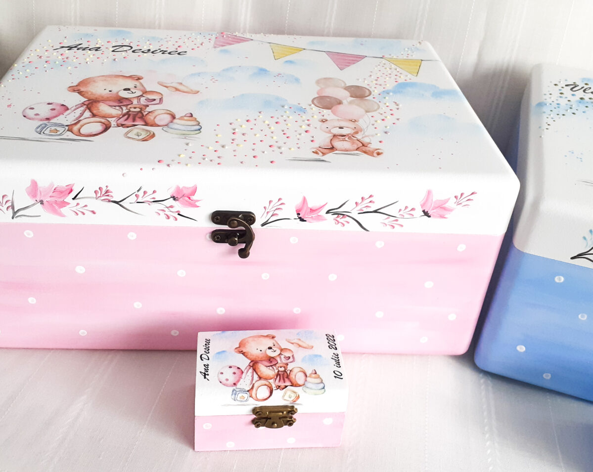 Cutie de trusou pentru botez sau mot cu ursuleti - imagine 2