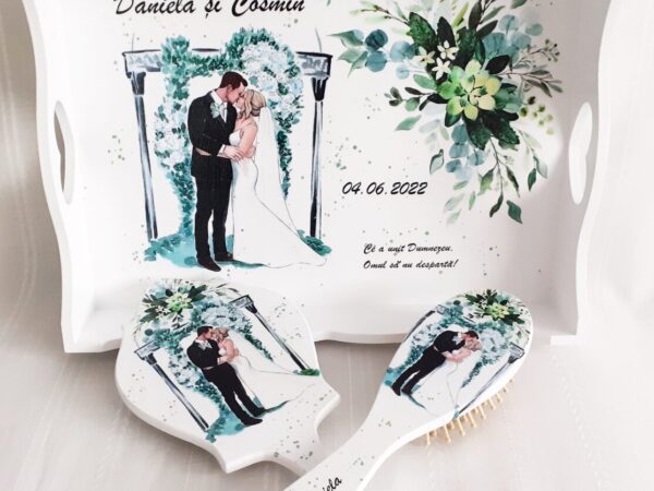 Tava/set de gatit mireasa, arcada verde