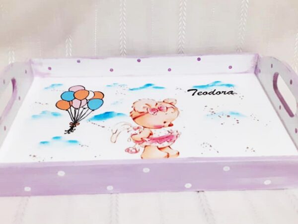 Tavita/set de mot fetita ursulet cu baloane