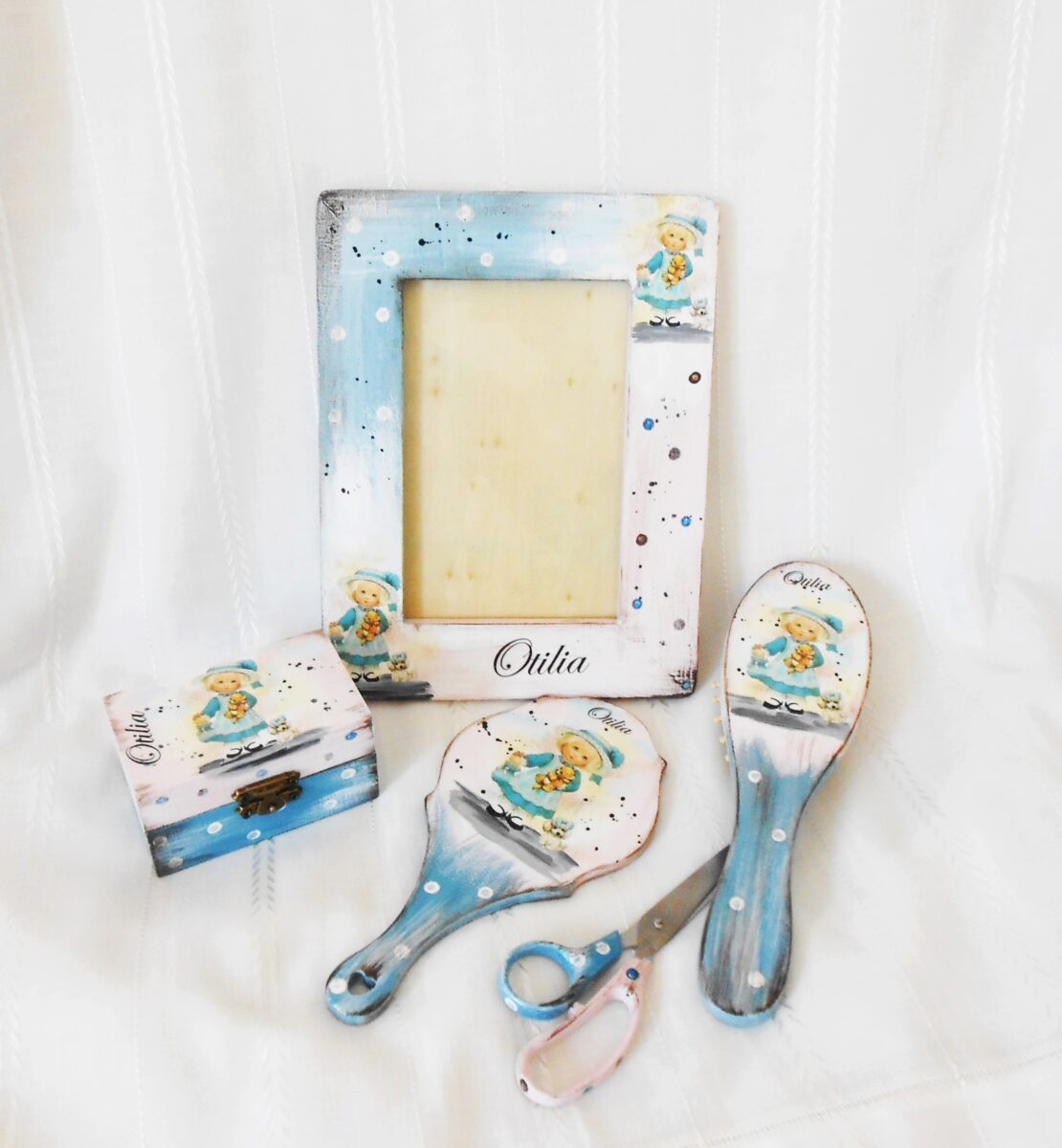 Tavita/set de mot vintage fetita la plimbare - imagine 4