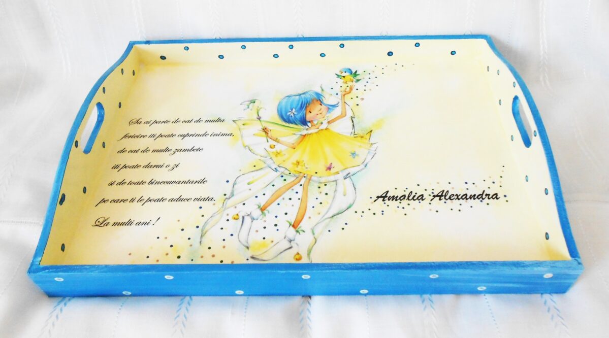 Tavita/set de mot zânuta cu par albastru - imagine 2