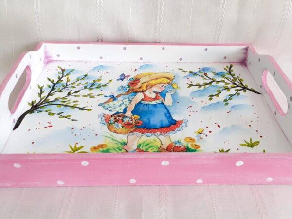 Tavita/set de mot fetita, tema vara, fetita cu palarie