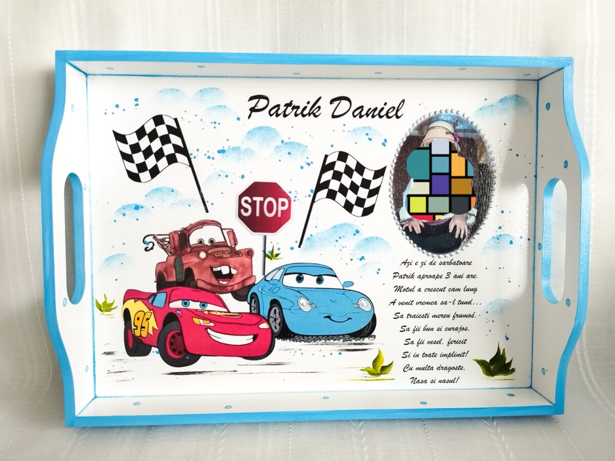 Tavita/set de mot baietel cu tema Cars - imagine 4