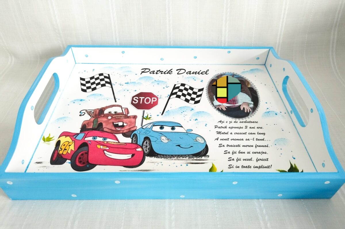 Tavita/set de mot baietel cu tema Cars - imagine 2