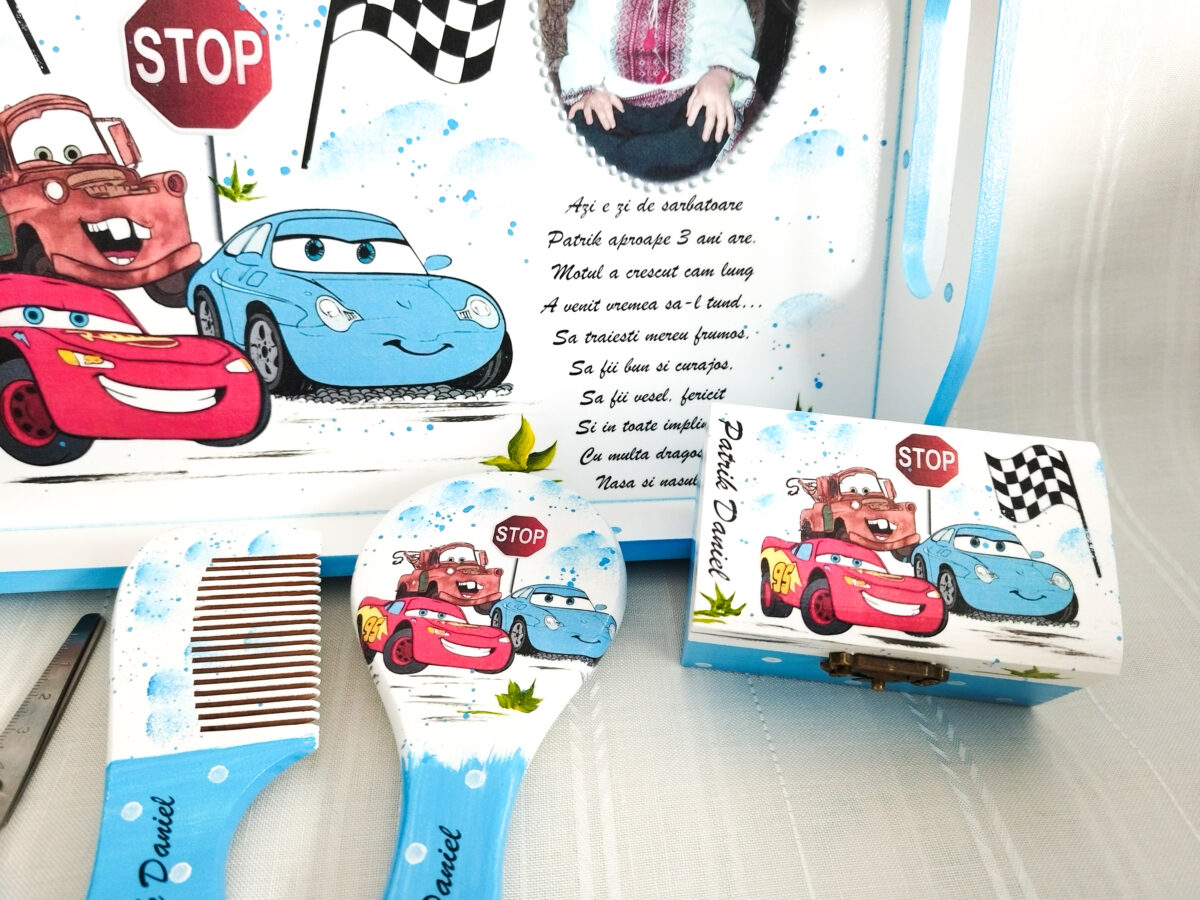 Tavita/set de mot baietel cu tema Cars - imagine 3
