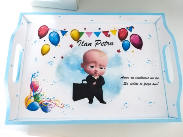 Tavita/set de mot baietel, baby boss si baloane colorate