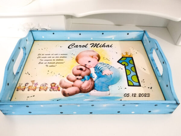 Tavita/set de mot baietel cu ursulet maro