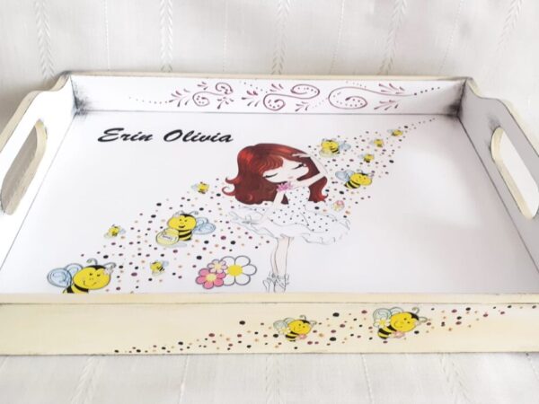Tavita/set de mot fetița cu albinuțe