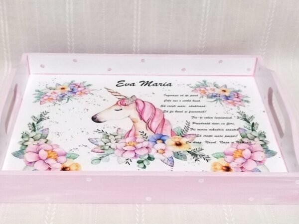 Tavita/set de mot fetiță cu unicorn