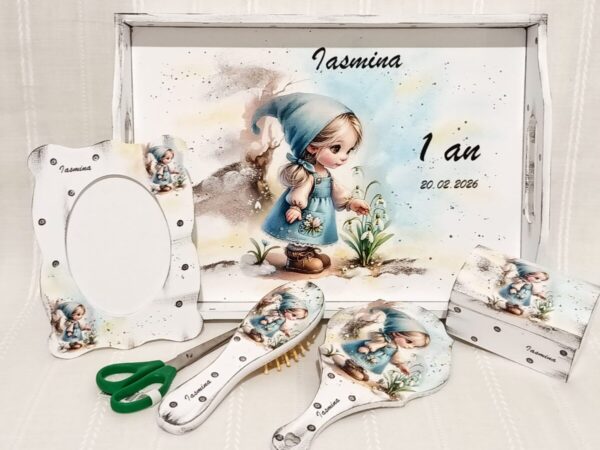 Tavita/set de mot fetita cu ghiocei