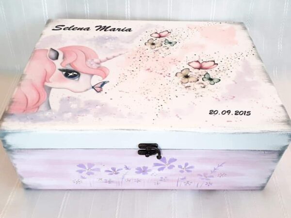 Cutie de trusou pentru botez sau mot cu unicorn