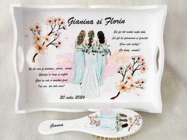 Tavita/set pentru mireasa cu flori de primăvară