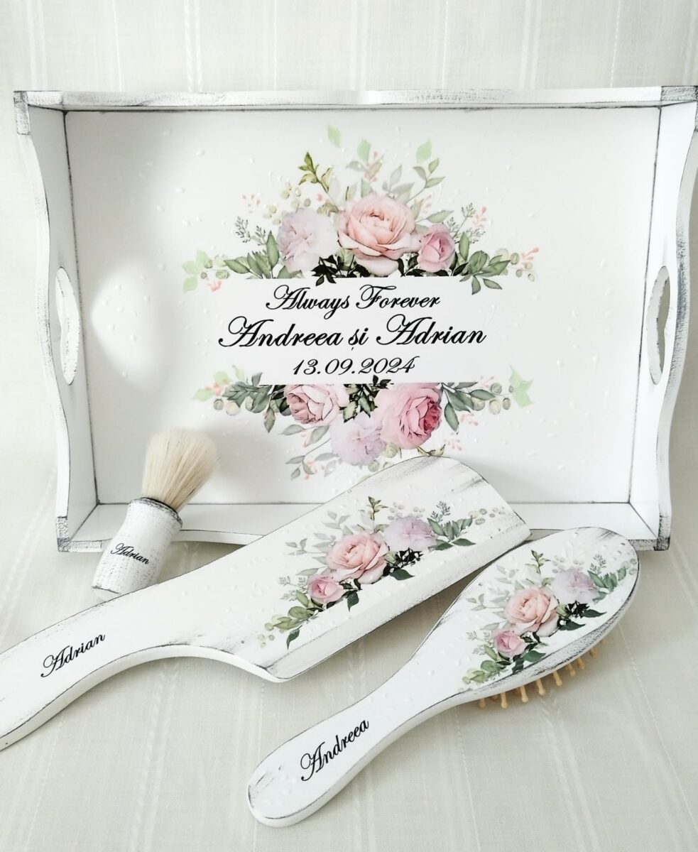 Tavita/set mire si mireasa personalizat 2 in 1 sabby