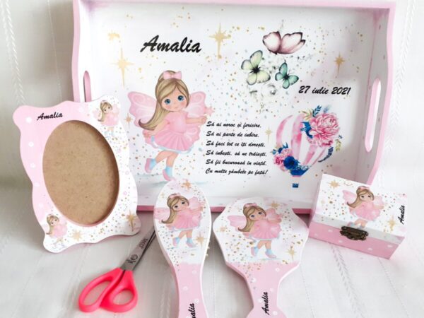 Tavita/set de mot fetita cu mica balerină