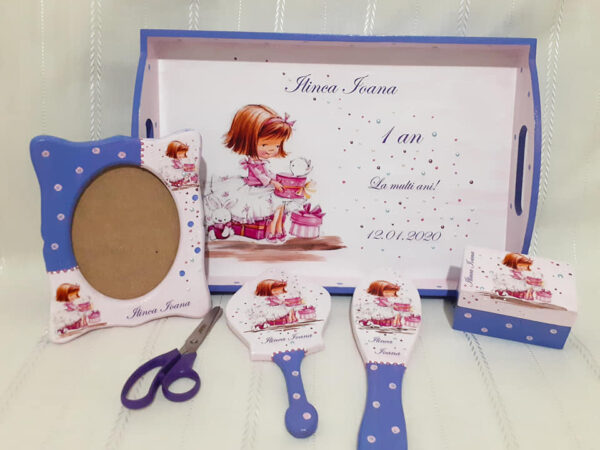 Tavita/set de mot fetita cu cadou