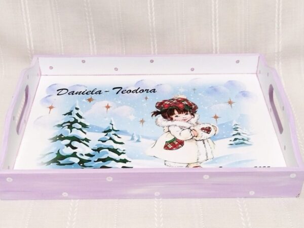 Tavita/set de mot fetita cu tematică de iarnă