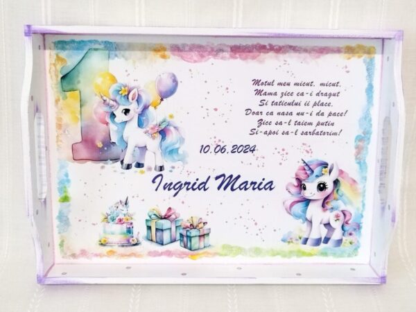 Tavita/set de mot fetita cu unicorn