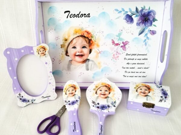 Tavita/set de mot fetita cu pălărie