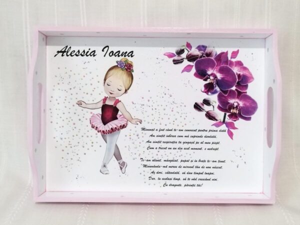 Tavita/set de mot fetita cu mica balerină