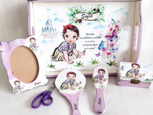 Tavita/set de mot fetita cu Albă ca zăpada bebe