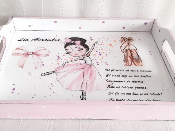Tavita/set de mot fetita cu mica balerină