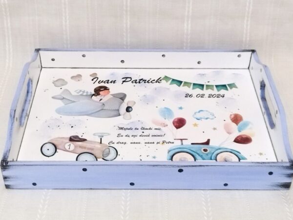 Tavita/set de mot baietel cu avion și mașini