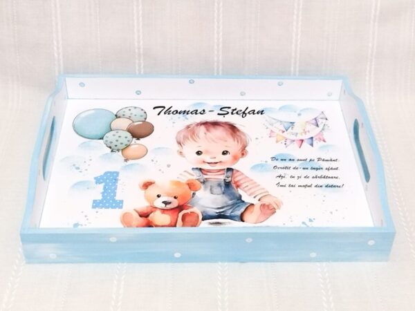 Tavita/set de mot baietel cu baloane si ursulet