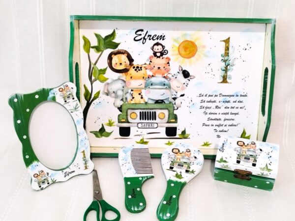 Tavita/set de mot baietel cu safari