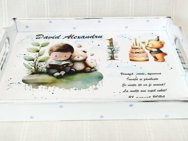 Tavita/set de mot baietel cu ursuleț