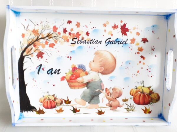 Tavita/set de mot baietel cu roadele toamnei