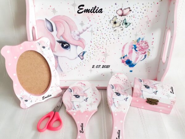 Tavita/set de mot fetita cu unicorn