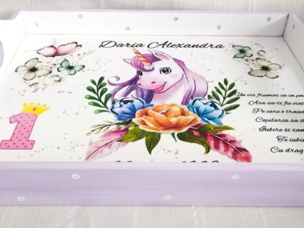 Tavita/set de mot fetita cu unicorn