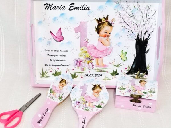 Tavita/set de mot fetita cu mica prințesă cu tutu