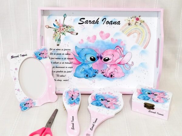 Tavita/set de mot fetita cu Stitch și Angel