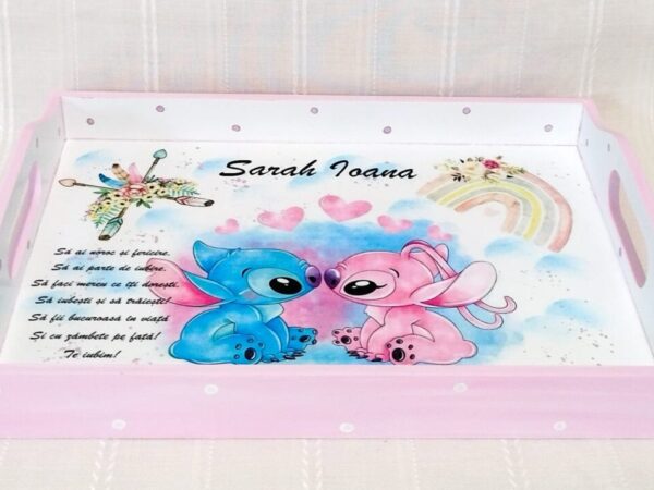 Tavita/set de mot fetita cu Stitch și Angel