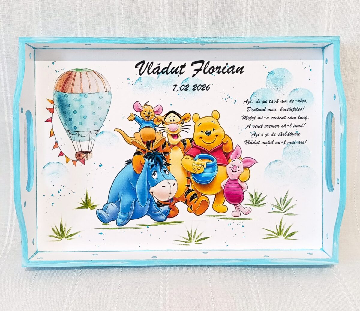 Tavita/set de mot baietel cu Pooh și prietenii săi - imagine 3