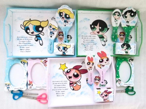 Tavita/set de mot pentru fetite gemene cu Powerpuff