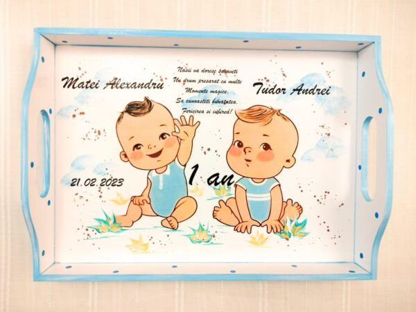 Tavita/set de mot pentru gemeni baietei