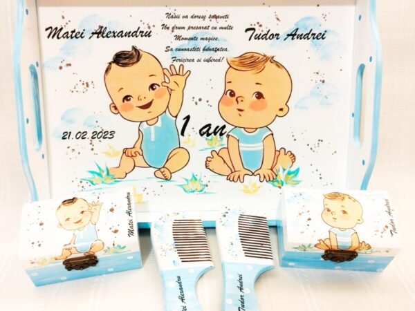 Tavita/set de mot pentru gemeni baietei