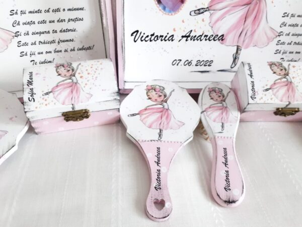 Tavita/set de mot pentru fetite gemene cu balerina