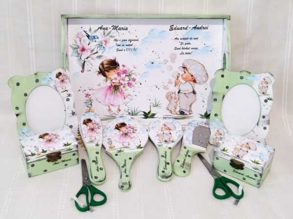 Tavita/set de mot pentru gemeni baietel și fetita