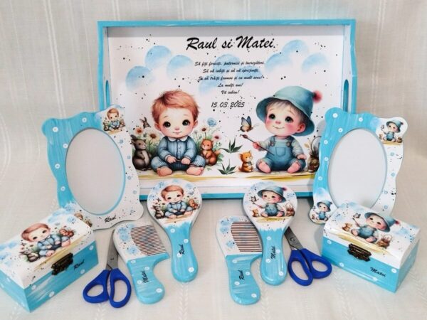 Tavita/set de mot pentru baietei gemeni