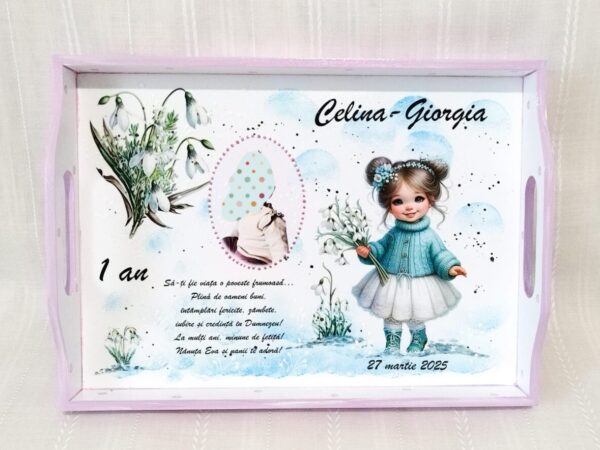 Tavita/set de mot fetita cu ghiocei