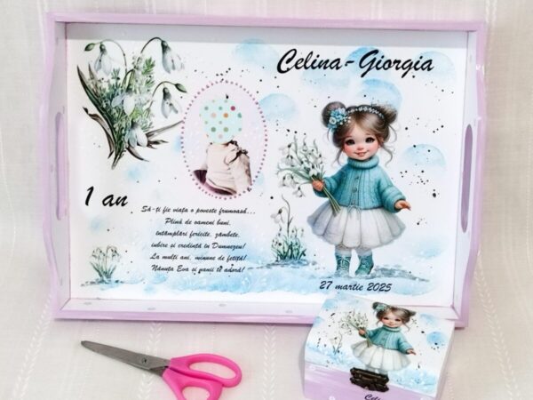 Tavita/set de mot fetita cu ghiocei